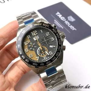 Tag Heuer Formula 1 43mm Gold Dial Swiss Quartz Metal Bracelet 1:1 Clone Watch